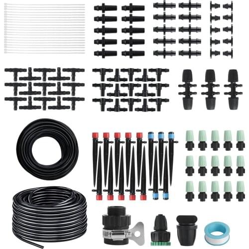 BORUiT 40M DIY Drip Irrigation Watering Kits 8/12mm to 4/7mm Automatic Micro Home Garden Hose Irrigation System Potted Plants
