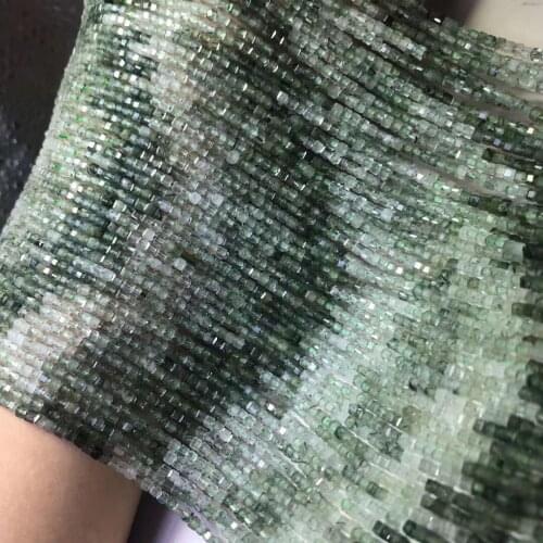 Loose beads square faceted garnet/purple jade /Amazonite/tourmaline/strawberry quartz/ 2mm for DIY wholesale