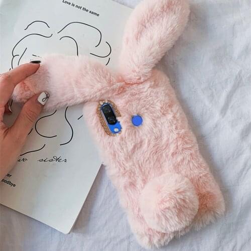 For Samsung Galaxy M11 M21 M31 Prime M31s M51 A30 A30s A40 A50 A60 A70 A80 A90 5G Cute Fluffy Rabbit Silicone Bunny Plush Case