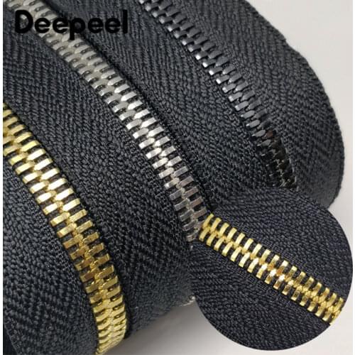 Deepeel 5# 2Meters Metal Zipper Without Slider Double Pull Garment Luggage DIY Zip Sewing Crafts Clothing Bags Accessories ZA201