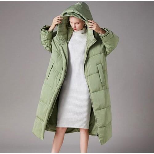 Long female down jackets women winter with a hood duck down coats thick warm loose new arrival clothes ladies hot sale overcoats