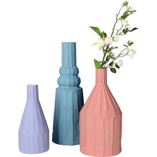 Home Living Room Decoration Dry Flower Arrangement Ceramic Vase TV Cabinet Decoration Ornaments Crafts Housewarming Gifts vases