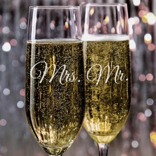 Personalized Wedding Champagne Flutes,Wedding Wine Glasses for Bride and Groom,Cups For Wedding Engagement,Parties Decor