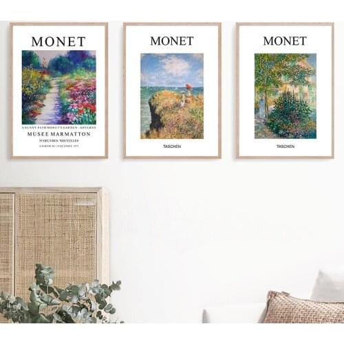 Claude Monet Classic Vintage Abstract Painting Exhibition Posters Canvas Print Wall Pictures Bedroom Living Room Home Wall Decor