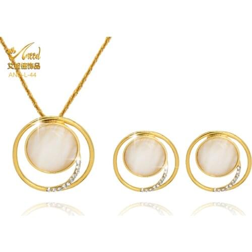 ANIID Necklace Sets Earring Jewelery Dubai Gold Indian Opal Wedding Bridal American 2 Piece Bridesmaid Fashion Torus Nigerian