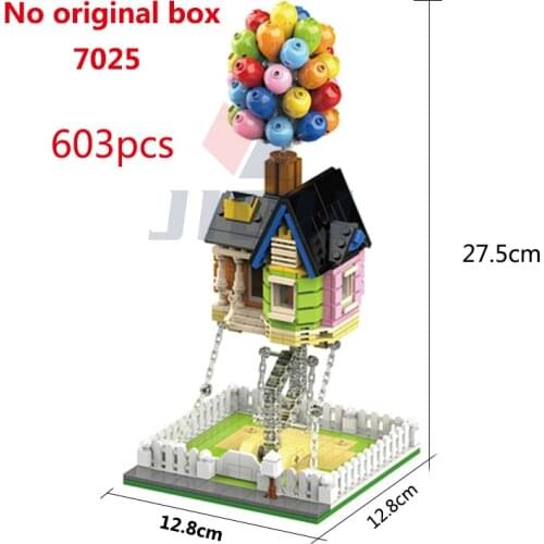 Flying House Around the Travels Balloon House Model Building Blocks Assembling Floating Anti-Gravity Bricks Set 7025 Kid Toys