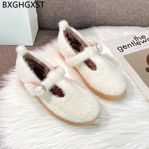 Loafers Slip on Women Boat Flats Shoes Women Luxury Round Toe Winter Shoes Women Fashion Black Fur Shoes Zapatos De Mujer Scarpe