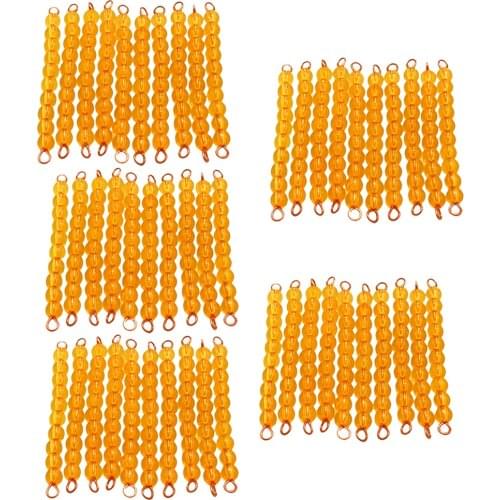 Montessori Mathematics Material 50 Pieces of Ten Beads Bar Kids Early 1-100 Numbers Counting Learning Educational Toy