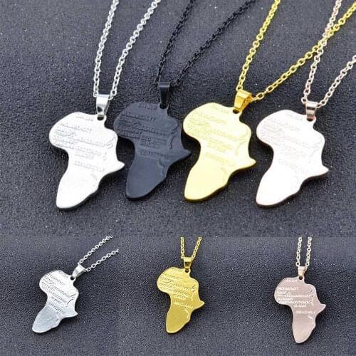 Men Pendant Map 24" Necklace Jewelry Continent Big Africa Women