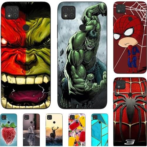 Soft Case For Xiaomi Redmi 9C 6.53" Phone Cover Cartoon Fundas Super Hero Coque Bumper Cat Shell