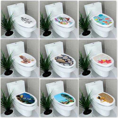 Bathroom Toilet Lid Sticker Wall Stickers Home Decor Removable Wall Decals For Toilet Stickers Decorative Paste For Home