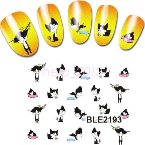 Cute Cat Designs Nail Art Stickers Adhesive Sliders Water Transfer Decals Manicure Beauty DIY Decorations