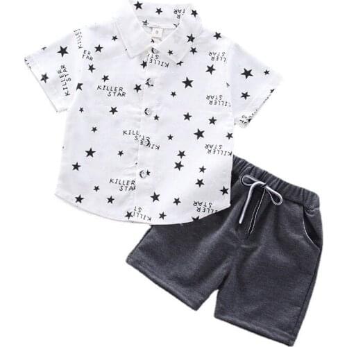 New Summer Newborn Baby Boys Clothes Children Girls Cotton Shirt Shorts 2Pcs/Sets Toddler Casual Costume Fashion Kids Tracksuits
