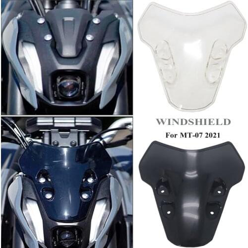Motorcycles New Accessories Windshield Windscreen Air Wind Deflector For Yamaha MT-07 MT07 MT 07 mt07 2021 Black and Transparent