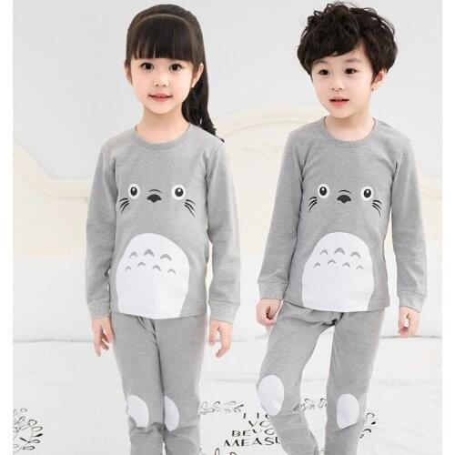 Autumn Girl Boys Pajamas Sets Childrens Clothing Suit Tops+Pants Sleepwear Cotton Cartoon Totoro Pyjamas Kids Pijamas Nightwear