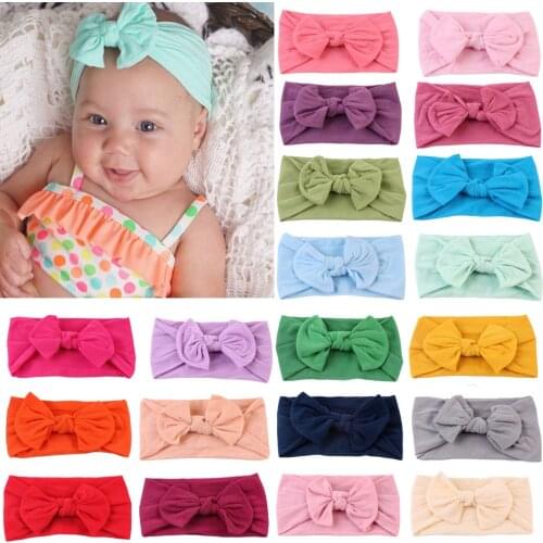2019 New Baby Nylon Headband Soft Rabbit Bowknot Turban Hair Bands for Children Girls Elastic Headwrap Hair Accessories