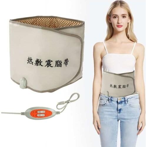 Far Infrared Heating Slimming Belt Vibrating Weight Loss Massager Waist Fat Burning Belt Lumbar Support Traction Belt Adjustable