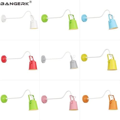 Simple Loft Decor LED Wall Light Fixtures Modern Adjust Bedside Wall Lamp Color Iron Wall Lights Home Indoor Lighting Luminaire
