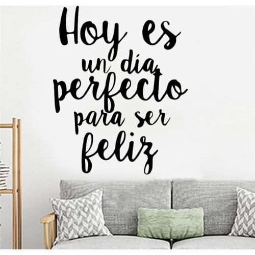 Carved Spanish Phrase Wall Stickers Vinyl Waterproof Home Decoration Living Room Kids Room Background Wall House Decal 2972 PVC