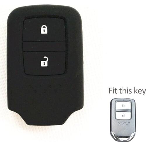 Silicone Rubber Car Key Cover Case Holder For Honda Vezel City Civic Jazz CRV Crider HRV Fit Freed 2 Buttons Smart Key
