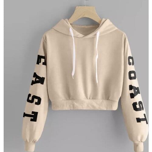 40#Hoodies Sweatshirts Women Girls Casual Long Sleeve Short Hooded Sweatshirt Cute Cat Kitty Print Pullover Tops for Female