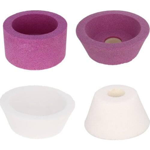 Utoolmart 50/100mm OD White Corundum Grinding Wheel 60/80/90 Grit Abrasive Disc Polishing Tool for Alloy Steel Tools 1pcs/2pcs