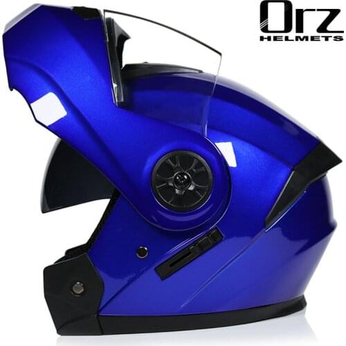 High Quality New Fashion Flip Up Motorcycle Helmet Dual Visor System Full Face Helmet Fit for Men Women S M L XL Available