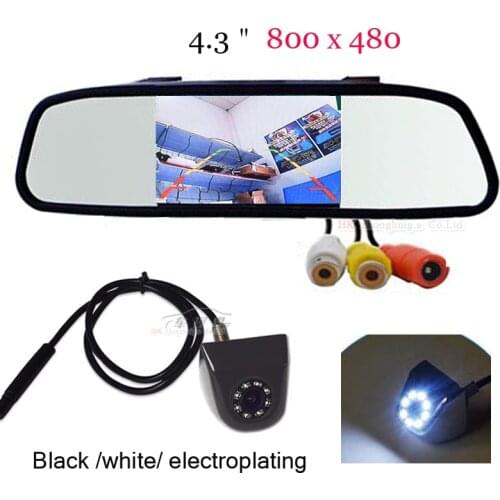 High Quality 4.3 inch Car Monitor LED Rear View Mirror Monitor Camera Video Auto Parking Assistance LED Night Vision Reversing
