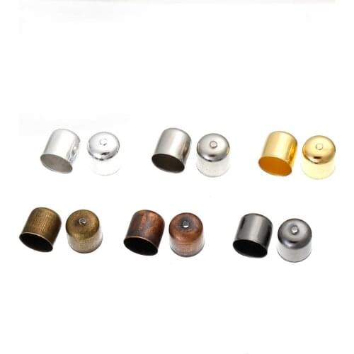 DoreenBeads Iron Based Alloy Cylinder Cord End Caps For Jewelry Necklace Bracelet Fixed Color 11mm( 3/8") x 10mm( 3/8"), 120 PCs