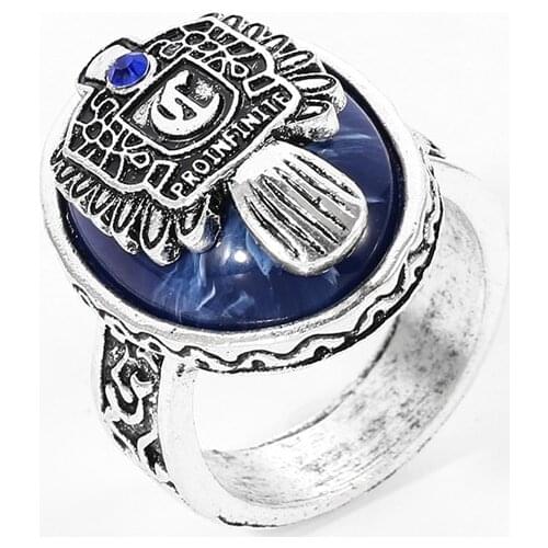 26 Letters Vintage The Vampire Diaries Ring Salvatore Damon Stefans Elena Punk Rings Lapis Lazuli Moive Jewelry unisex Jewelry