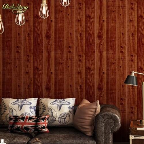 Beibehang papel de parede 3D Chinese store Wooden wallpaper imitation wood wall paper roll board bedroom ceiling living room