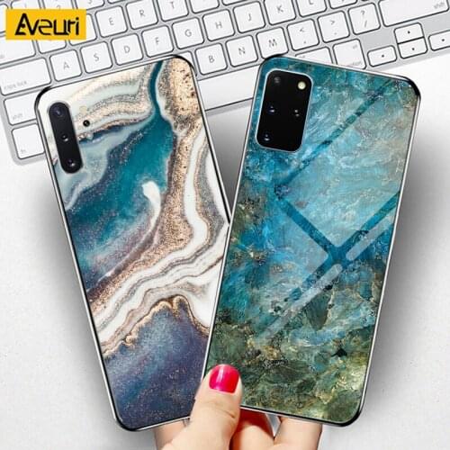 Marble 9H Tempered Glass Phone Case For Samsung Galaxy A50 A70 A51 A71 S8 S9 S10 S20 Plus Note 20 Ultra 10 Plus Cover Case Coque