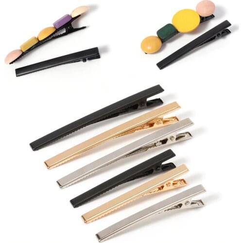 20pcs Black Hairclips Single Prong Alligator Hairpin Blank Setting Hair Clips Black Base Accessories for Jewelry Making DIY