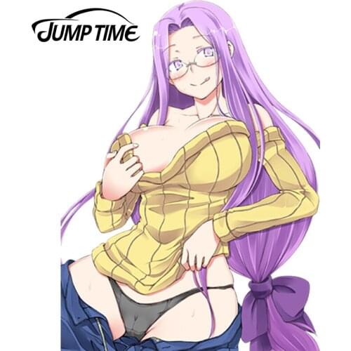 JumpTime 13cm x 9.4cm Cartoon Fate stay night Girl Rider Sexy Beauty Anime Car Bumper Accessories Decals