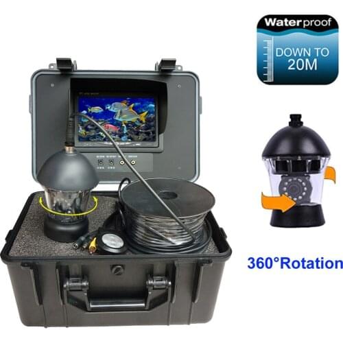 360degree Rotating Color Fishing Camera 7" TFT Display Waterproof Underwater Fish Finder Camera System With DVR 20m Cable