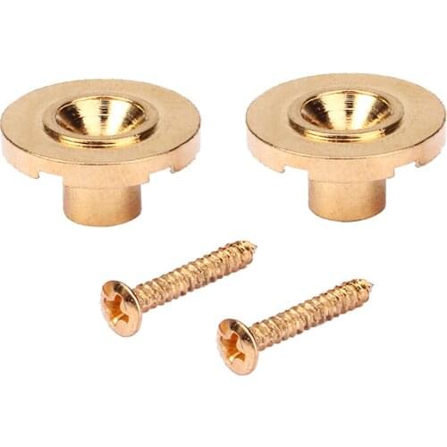 2 Set Gold Guitar Round String Retainer Tree with Screws for Bass Parts
