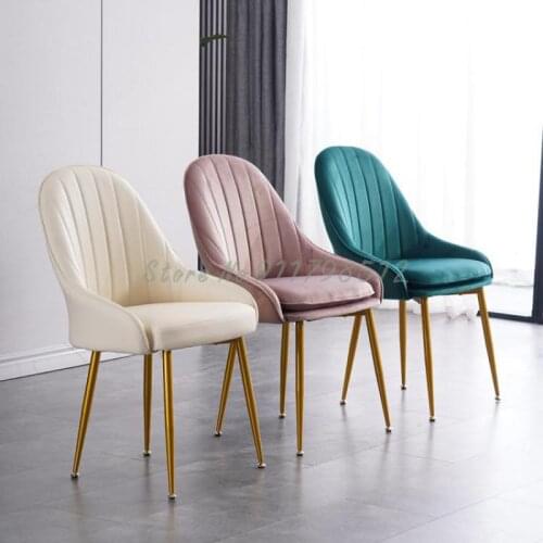 Nordic light luxury home dining chair modern minimalist dining table restaurant back chair dressing stool net red makeup lounge