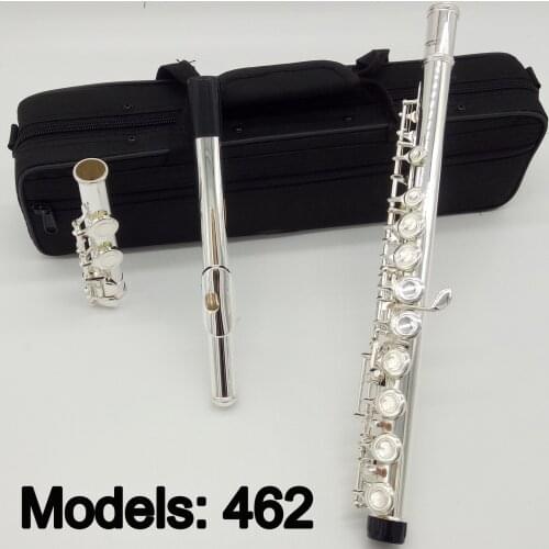 New De Xin Flute 462 Silver Plated Professional Flute Instrument Intermediate Student Flutes C Leg 16 Holes Closed Hole E Key