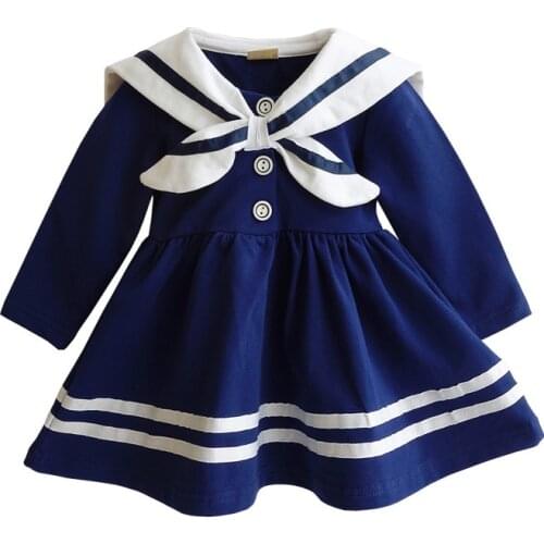 Baby Girl Dress 2017 Fashion Navy Style Baby Clothes Newborns Princess Party Birthday Dresses Sailor Kids Girls Clothes DQ423