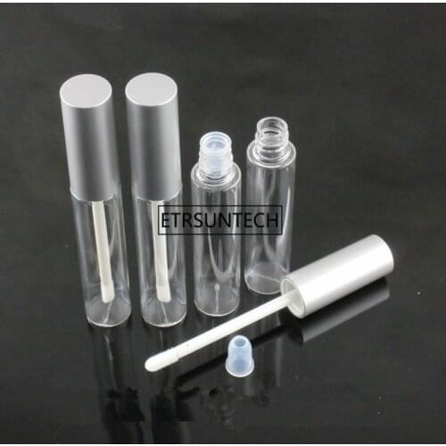 10ml empty lip gloss bottle lipoil container, lipgloss vial,empty round lip gloss tube packing with black silver cap F20172266