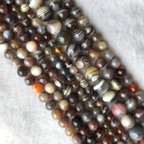 Natural Rainbow Multi-Color Lace Eye Botswana Agate Fortification Onyx Semi-precious stones Round Loose Beads 4-18mm 15" 05653