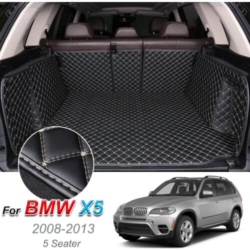 Custom Leather Car Trunk Mats For BMW X5 E70 2008-2013 Rear Trunk Floor Mat Tray Carpet Cargo Liner Accessories