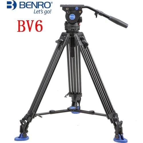 Benro BV6/BV4/BV8/BV10 Series Camera Tripod Adjustable Damping Hydraulic PTZ Photography Professional Tripod