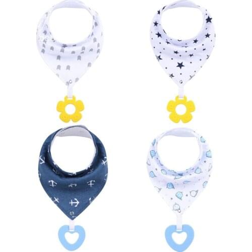 Baby Bib With Baby teeth Saliva Towel Cotton Button New Products Triangular Waterproof Pattern Cartoon Animal Letter Scarf Pure