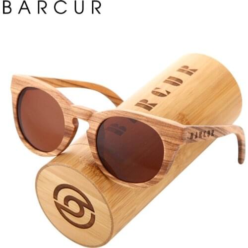 BARCUR Zebra Wood Sunglasses Women Polarized UV400 Brand Male Driving glasses sunglasses men Oculos de sol masculino