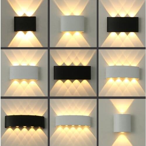LED Indoor Wall Light Aluminum Outdoor Wall Lamp IP65 Waterproof Garden Fence Wall Lamp For Living Room Stairs Bedroom
