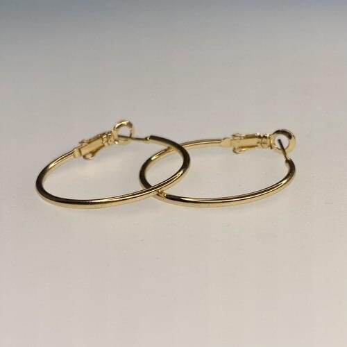 Zehra Bijouterie Special Series Thin Ring Earrings Small Gold Tarnish-AB024