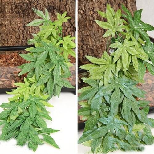 30cm 40cm 50cm Green Artificial Plant Fake Leaves Comes With A Sucker Aquarium Fish Tank Reptile Terrarium Ornaments Decor