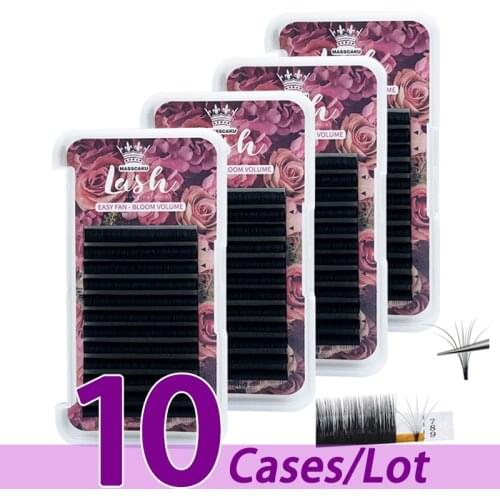 10case/lot MASSCAKU One second making fans mink eyelashes blooming easy fans private label lashes easy fanning eyelash extension