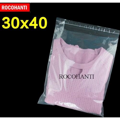 200Pcs Custom Printing LOGO Plastic Bags Transparent PE Bag With Self Adhesive Seal Plus-Size for Clothing Gift Retail Packaging